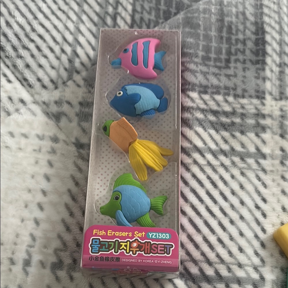 Colorful Fish Erasers Set